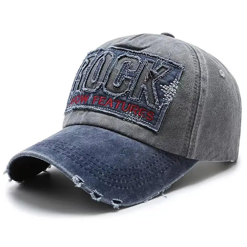 Letter Rock Embroidery Cotton Baseball Cap Men Women Gorras Snapback Outdoor Sport Sun Hat
