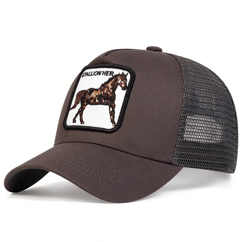 Unisex Horse Stallion Her Embroidery Baseball Net Caps Spring Summer Outdoor Adjustable Casual Hats