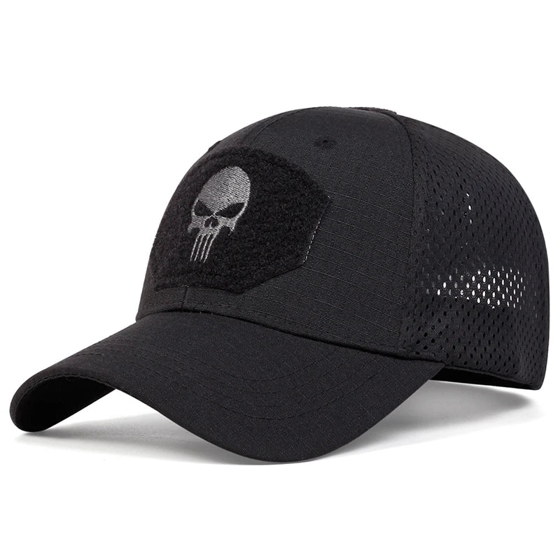 Unisex Skull Embroidered Top Patch Breathable Baseball Caps Spring Autumn Outdoor Adjustable Casual