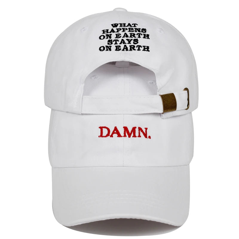 Unisex Spring Summer Damn Hats Embroidered Earth Dad Hat Hip Hop Cap Kendrick Lamar Rapper Snapback