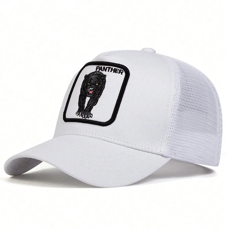 Unisex Leopard Embroidery Baseball Net Caps Spring Summer Outdoor Adjustable Casual Hats Sunscreen