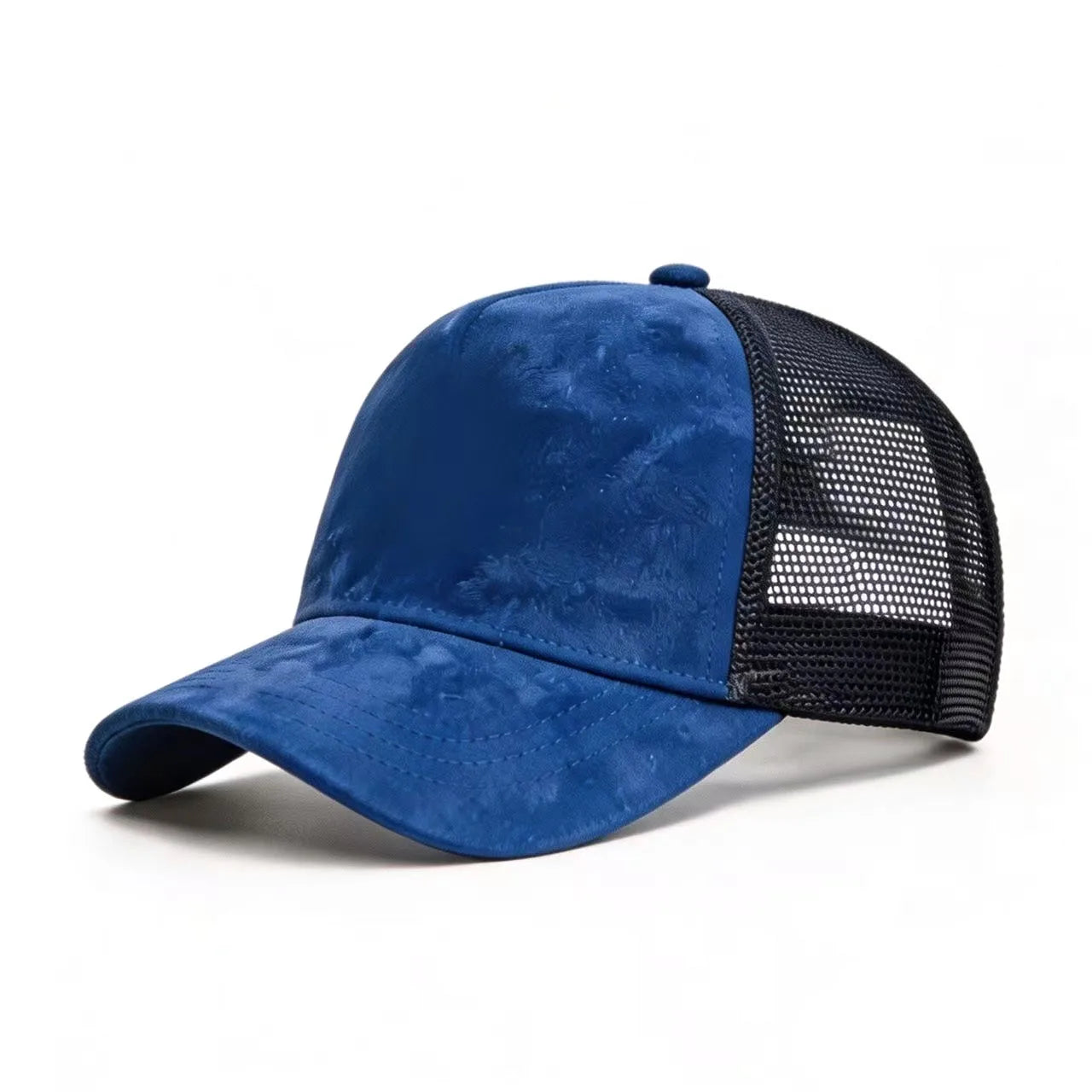 Summer Mesh Baseball Cap Women Men Solid Suede Patch Snapback Hat Casual Breathable Unisex Street