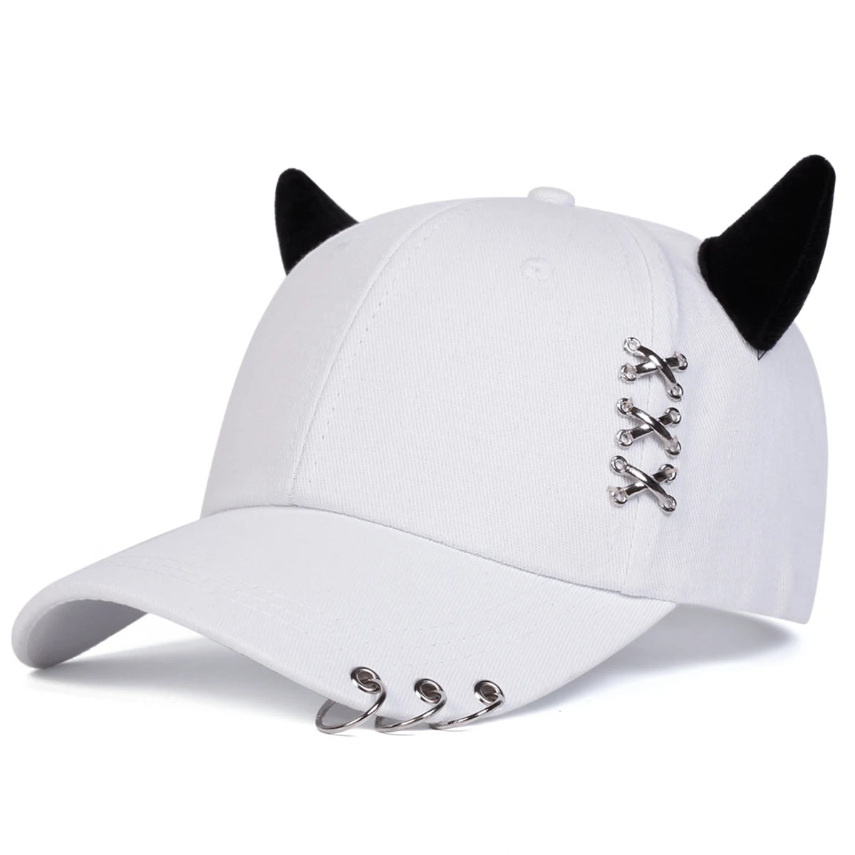 Unisex Xxx Iron Ring Bull Horn Personality Baseball Caps Spring Autumn Outdoor Adjustable Casual