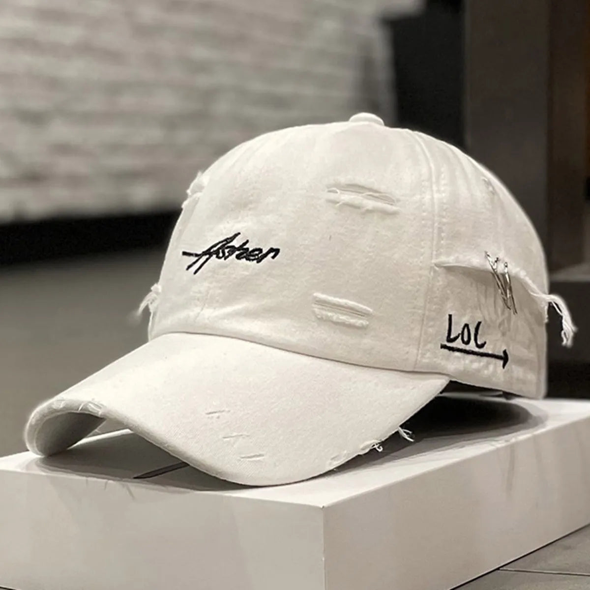 Unisex Asher Embroidered Perforated Iron Ring Baseball Caps Spring Autumn Outdoor Adjustable Casual