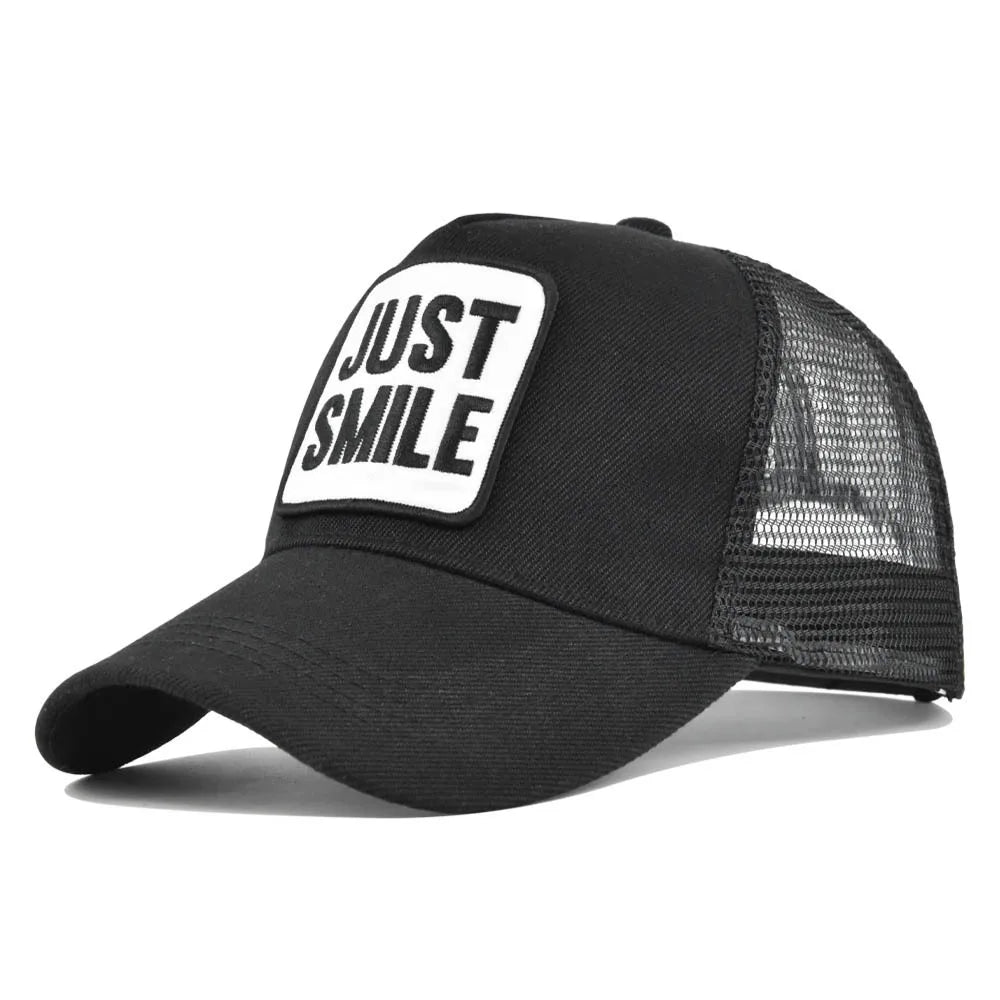 Letters Embroidered Mesh Baseball Cap Men Women Hip Hop Snapback Adjustable Outdoor Sports