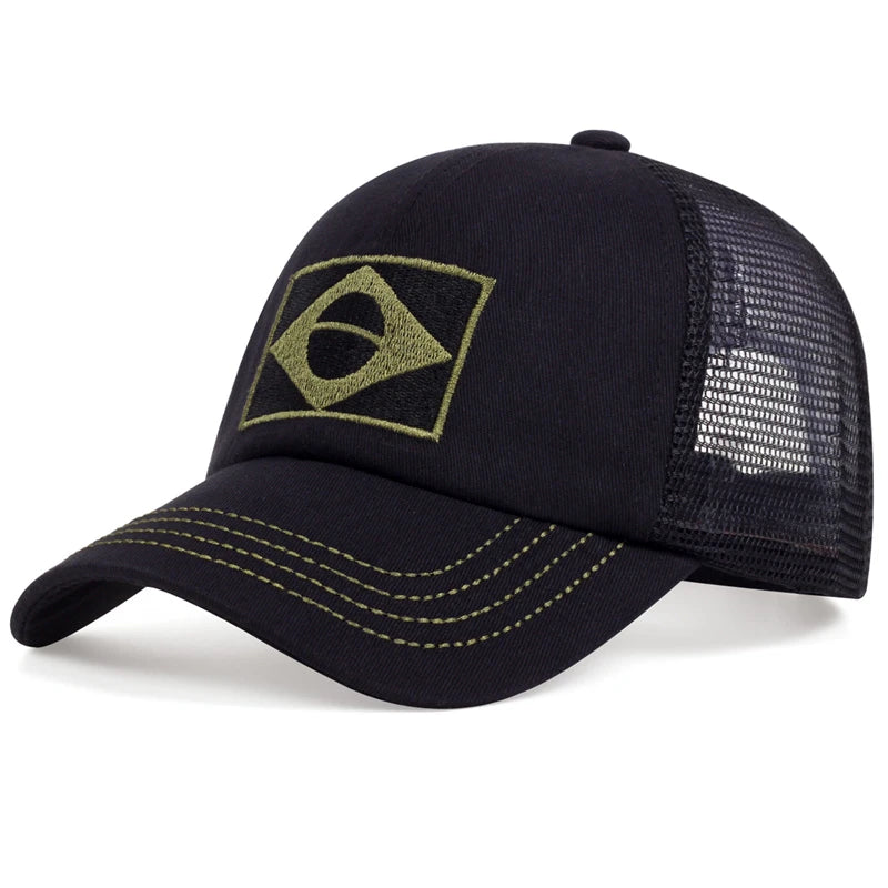 Brazilian Flag Camouflage Baseball Cap Jungle Combat Caps Adjustable Outdoor Cotton Casual Hat Hip