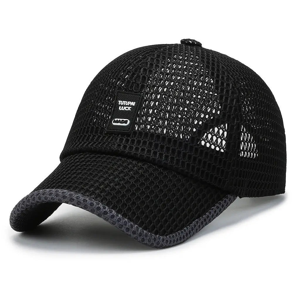 Men's Mesh Baseball Cap Breathable Summer Caps Dad Hat Outdoor Fishing Hats Bone Gorras Snapback Trucker Cap