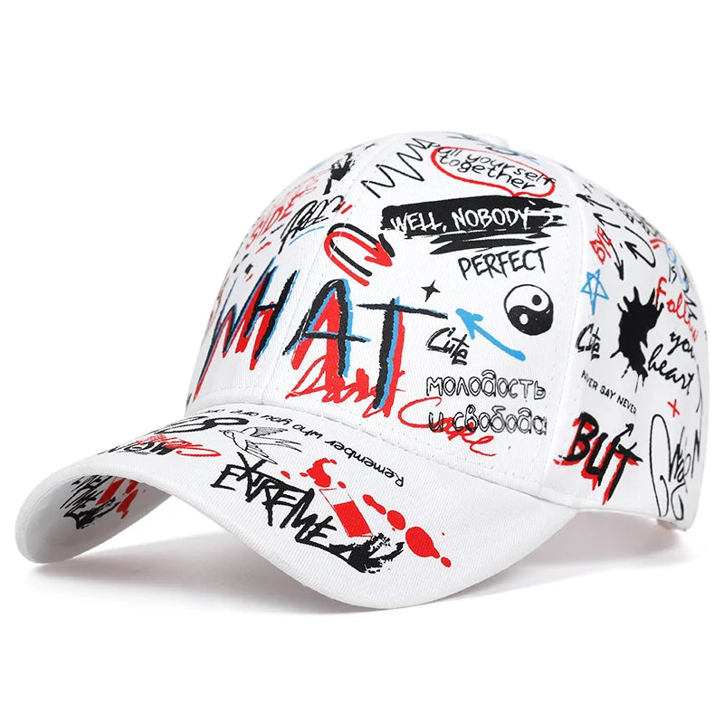 Graffiti Printing Baseball Cap Outdoor Cotton Shade Hat Men Women Summer Caps Adjustable Leisure