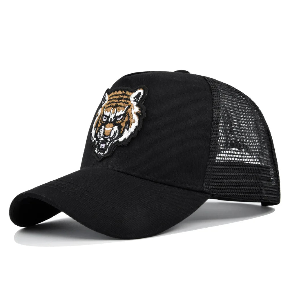 High Quality Embroidery Animal Mesh Baseball Cap Unisex Adjustable Cotton Fashion Hip Hop Snapback Outdoor Breathable Sun Hat