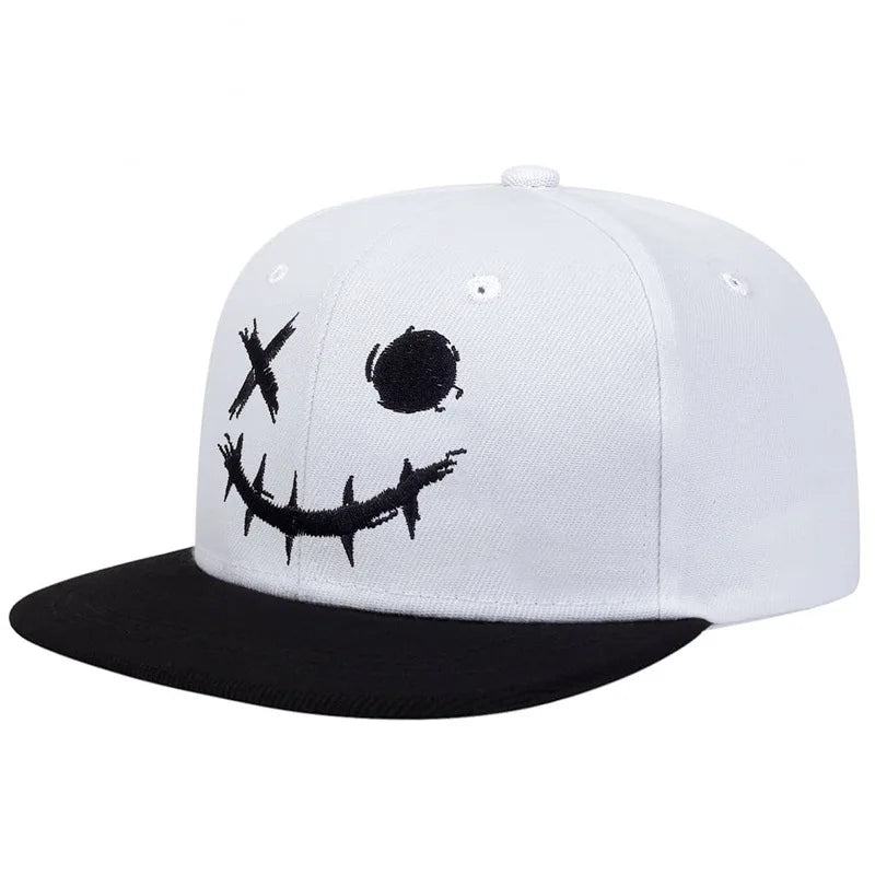 Unisex Personality Ghost Expression Embroidery Hip-Hop Hats Outdoor Adjustable Casual Baseball Caps