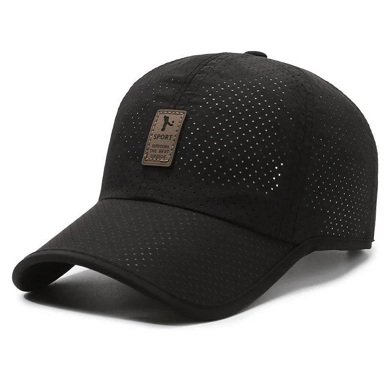 Quick-Drying Men Mesh Baseball Caps Spring Summer Male Breathable Snapback Hats Black Sport Dad