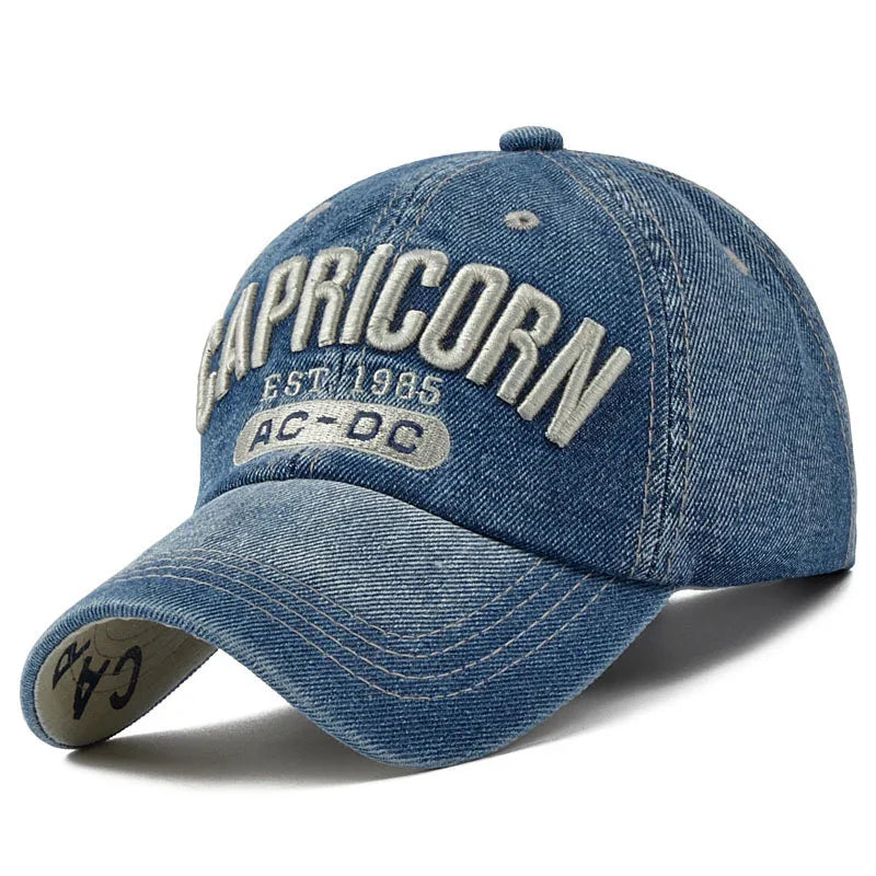 Unisex Capricorn Letter Embroidery Baseball Caps Spring Autumn Outdoor Sunscreen Hat Adjustable