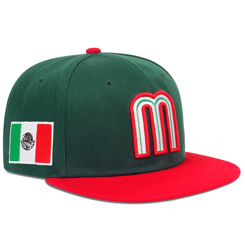 Unisex M Letter Side Brazilian Flag Embroidery Hip-Hop Hats Spring Autumn Outdoor Adjustable Casual