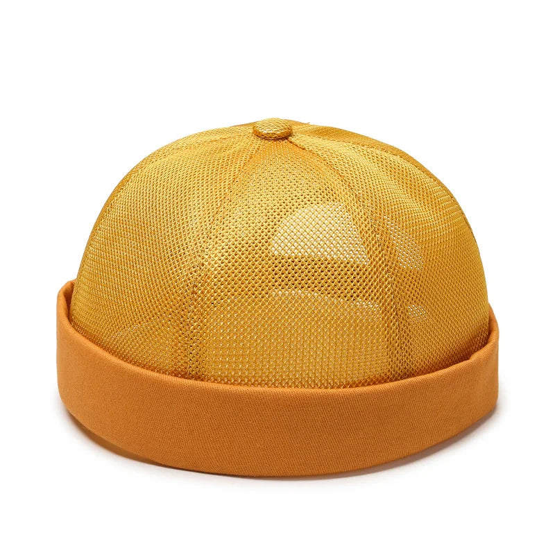Quick Dry Brimless Hat Lightweight Daily Beanie Mesh Docker Cap Sailor Rolled Cuff Harbour Casual