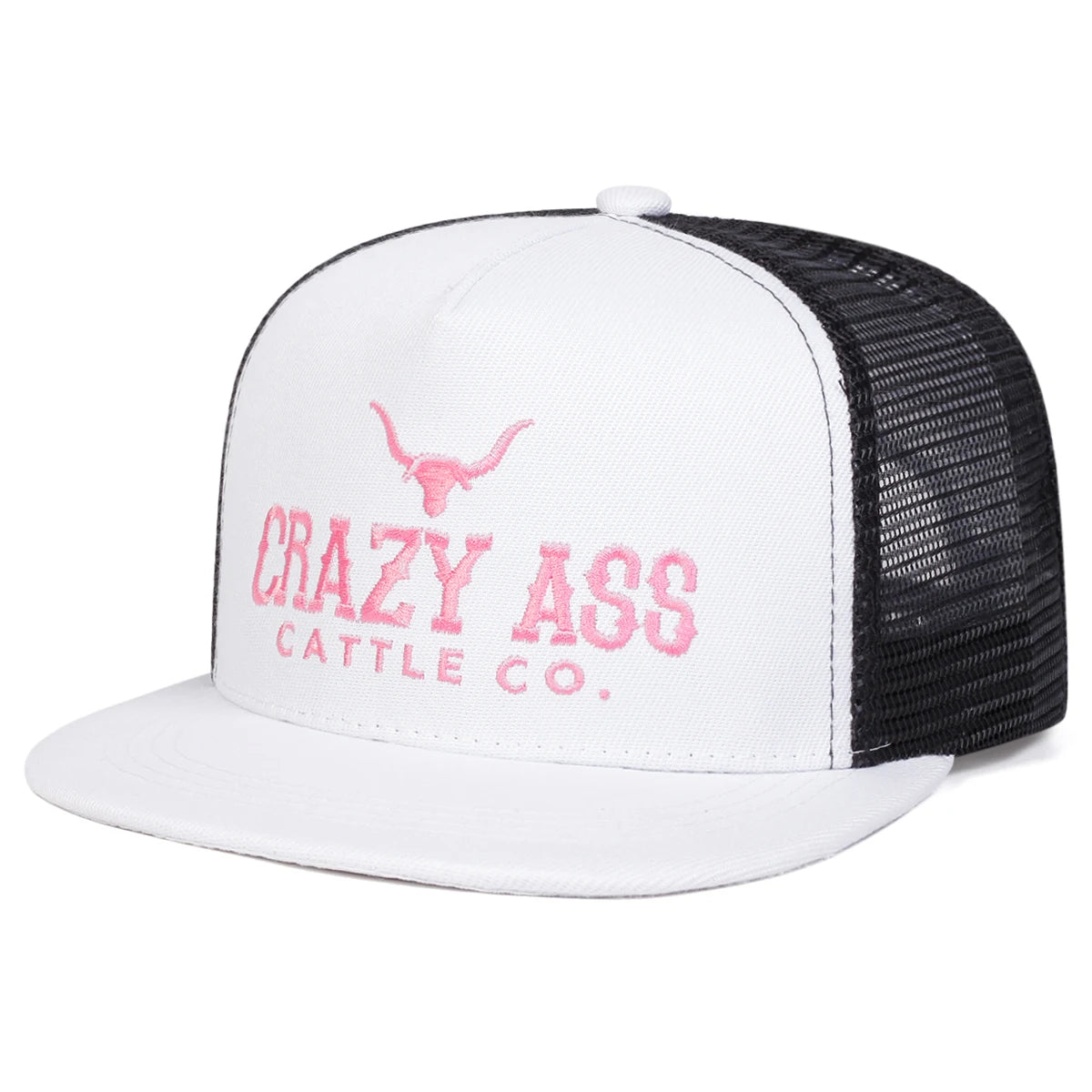 Unisex Crazy Ass Cattle Co Embroidery Hip-Hop Net Hats Spring Summer Outdoor Adjustable Casual