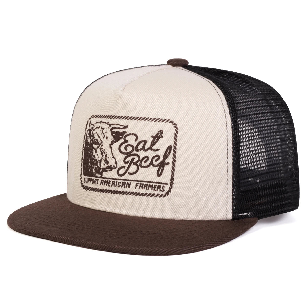 Unisex Eat Beef Letter Embroidery Hip-Hop Net Hats Spring Summer Outdoor Adjustable Casual Baseball