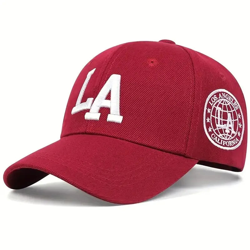 Unisex La Letter Embroidery Snapback Baseball Caps Spring Autumn Outdoor Adjustable Casual Hats