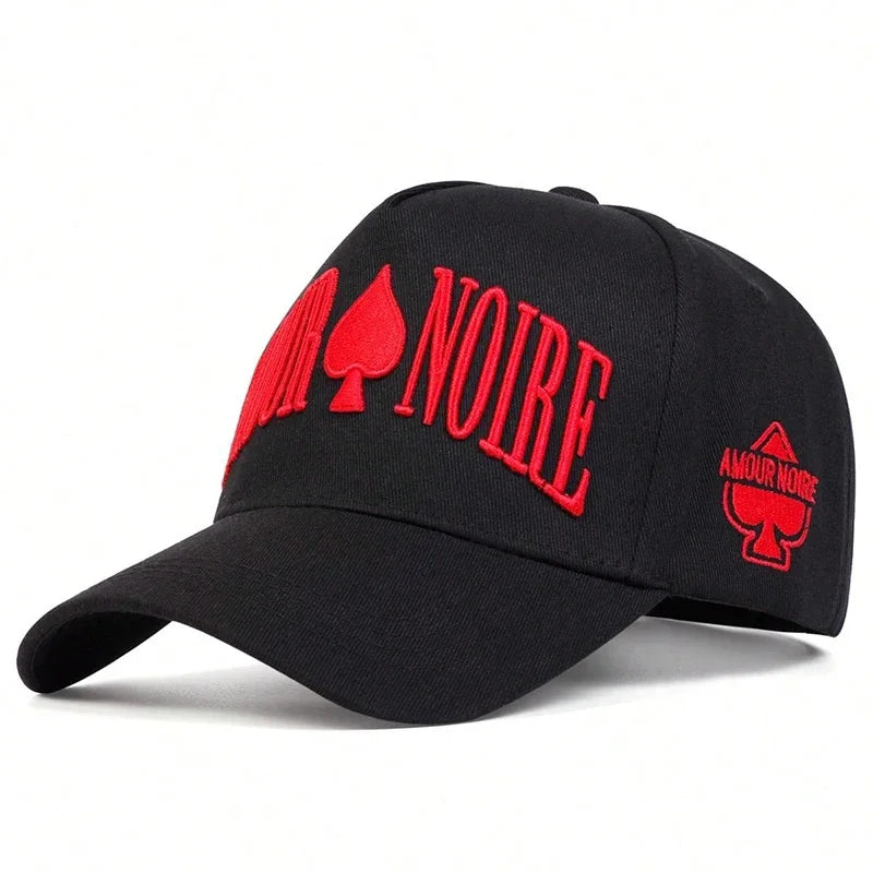 Unisex Amour Noire Spades Embroidery Baseball Caps Spring Autumn Outdoor Adjustable Casual Hats Dad