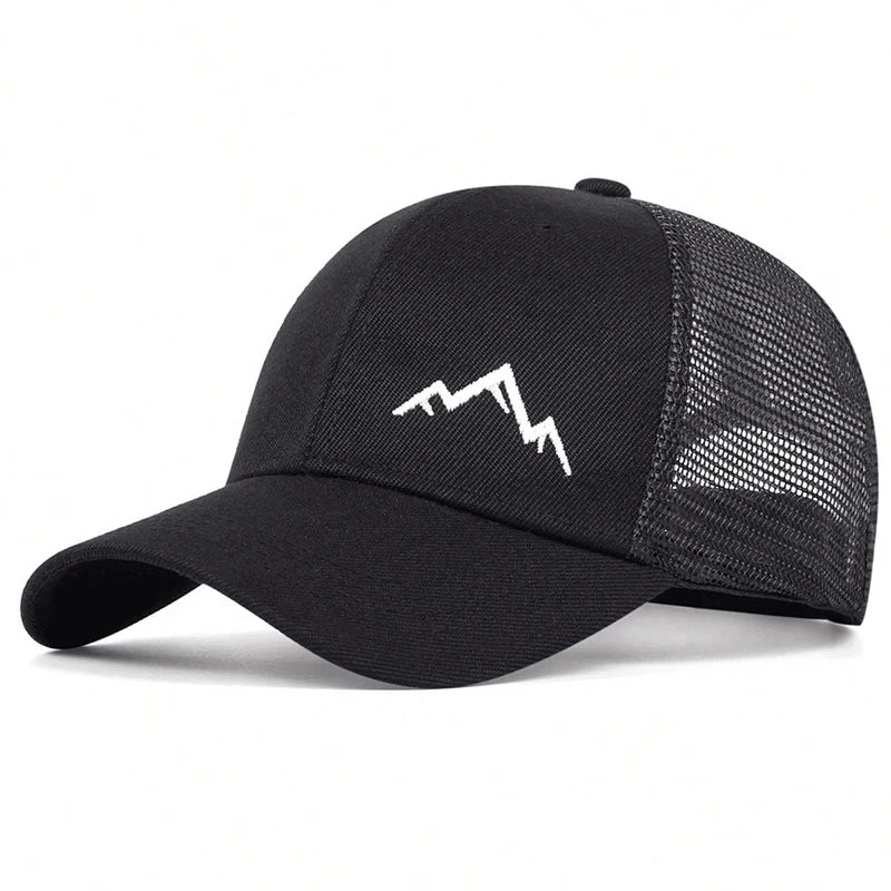 Unisex Mountain Range Embroidery Baseball Net Caps Spring Summer Outdoor Adjustable Casual Hats