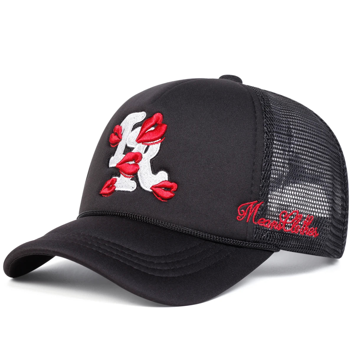 Unisex Letter Lips Embroidery Baseball Net Caps Spring Summer Outdoor Adjustable Casual Hats