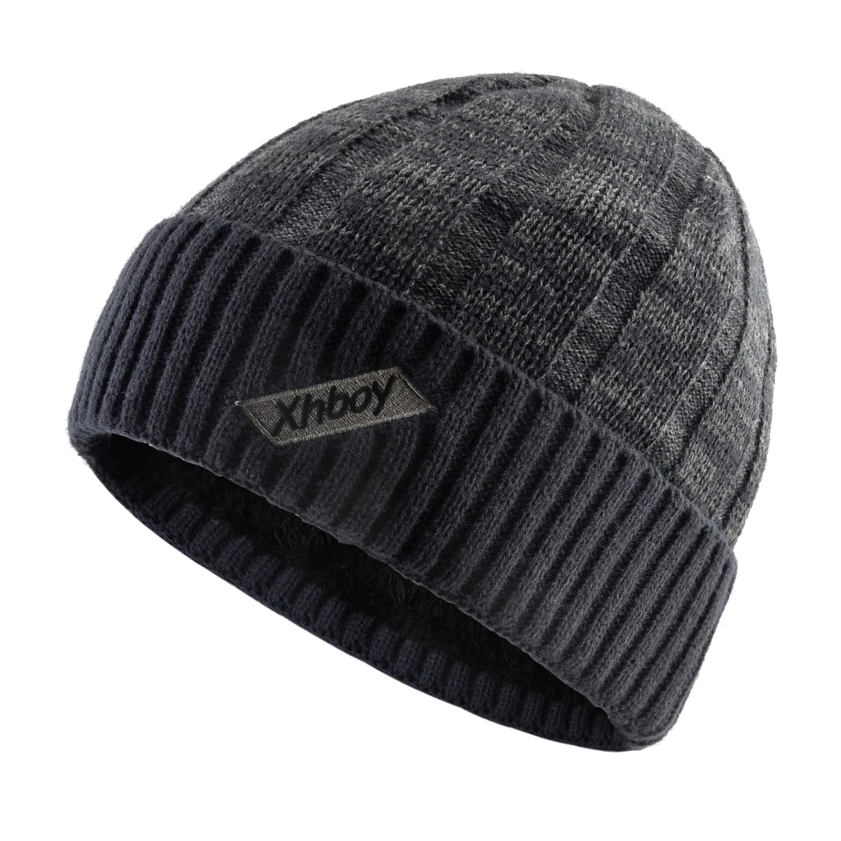 KKISSBAOBEI Winter Warm Beanie Men Knitted Mixed Color Hat Double Layer Thick Hats Men's Outdoor Ski Hats