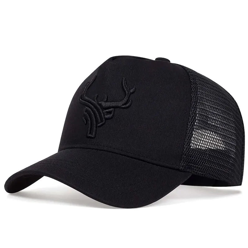 Unisex Animal Antlers Embroidery Baseball Net Caps Spring Summer Outdoor Adjustable Casual Hats