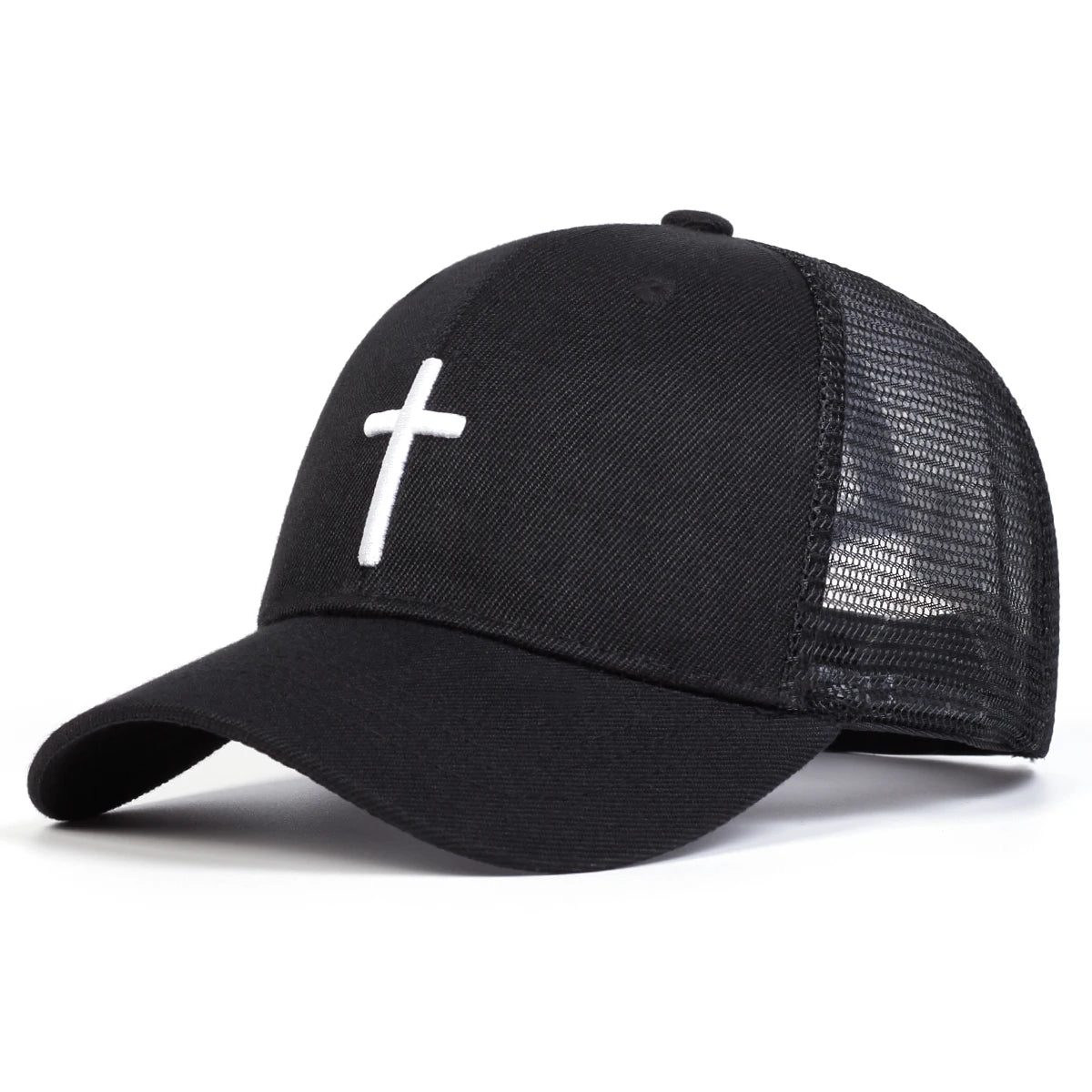 Unisex Cross Embroidery Baseball Net Caps Hip Hop Cap Spring Summer Outdoor Adjustable Casual Hats