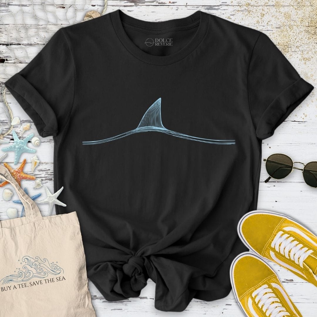 Shark Fin Line Art T-Shirt