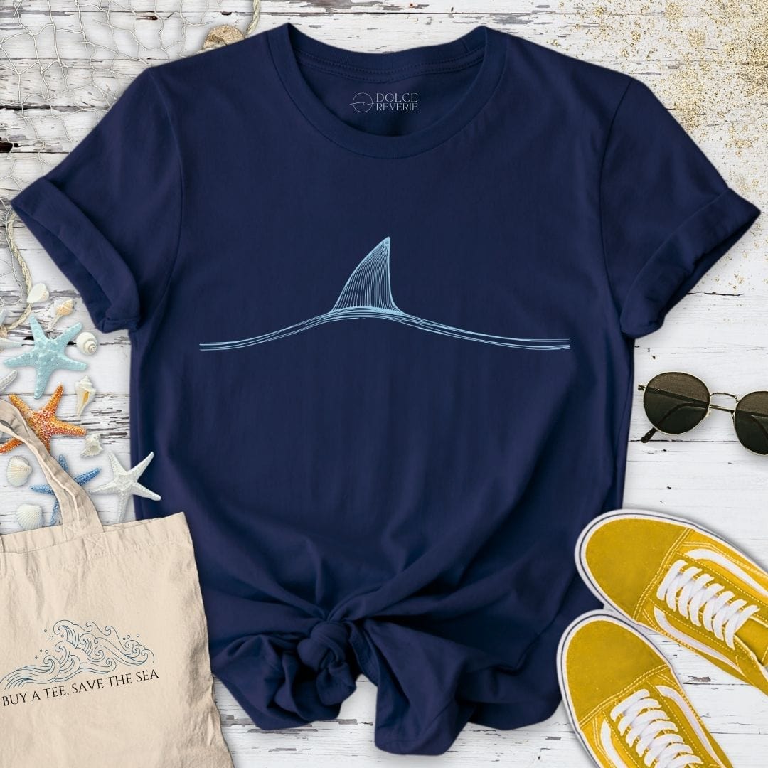 Shark Fin Line Art T-Shirt