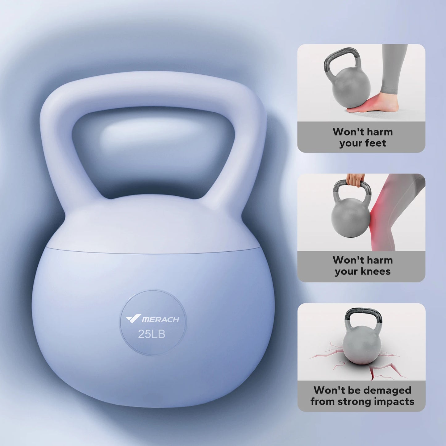 Soft Kettlebell Non-Slip Wide-Grip Handle Cushioned Horizontal Base Filled with Fine Mineral Sand Premium Kettle Bell