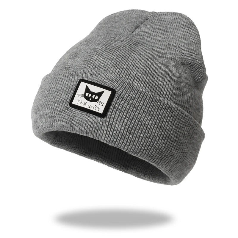 Women Men Knitted Beanie Hat Cap Autumn Winter Male Lady Casual Embroidered Boy Girl
