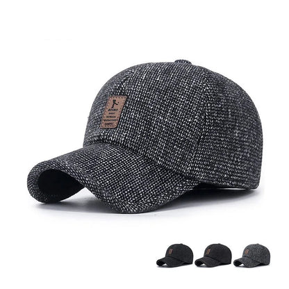 Men Warm Thick Baseball Caps Male Autumn Winter Sport Visors Snapback Earflaps Dad Cap Hat - Thick