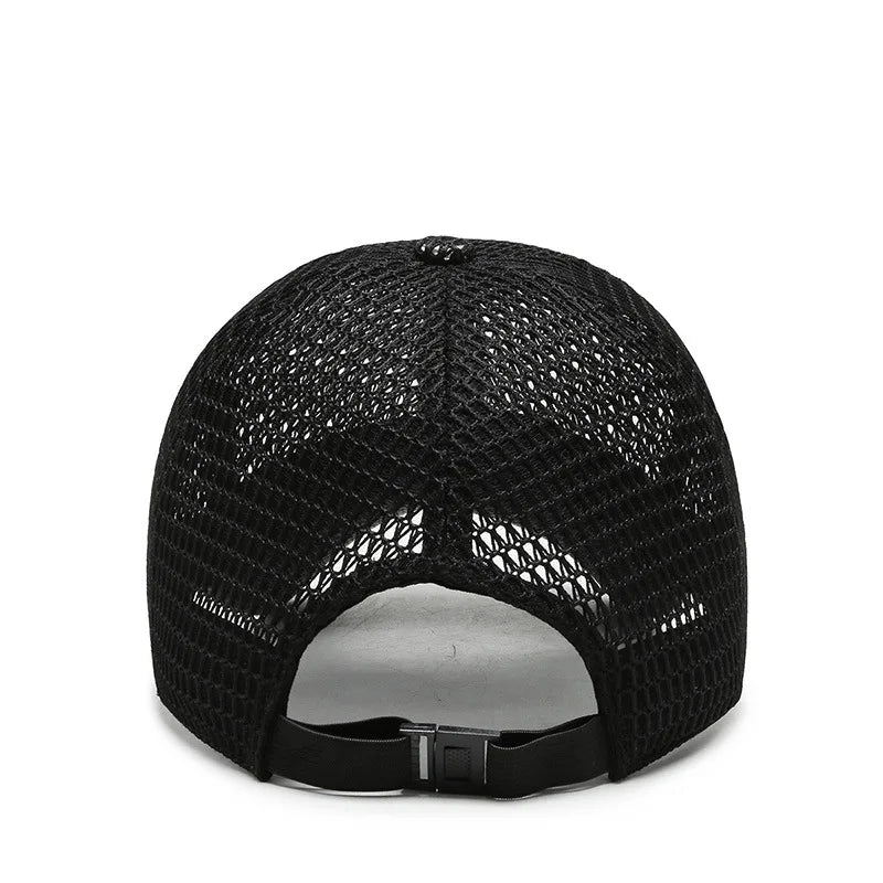 Summer Unisex Men Fishing Baseball Caps Women Breathable Mesh Snapback Hats Black Casual Sport Cap