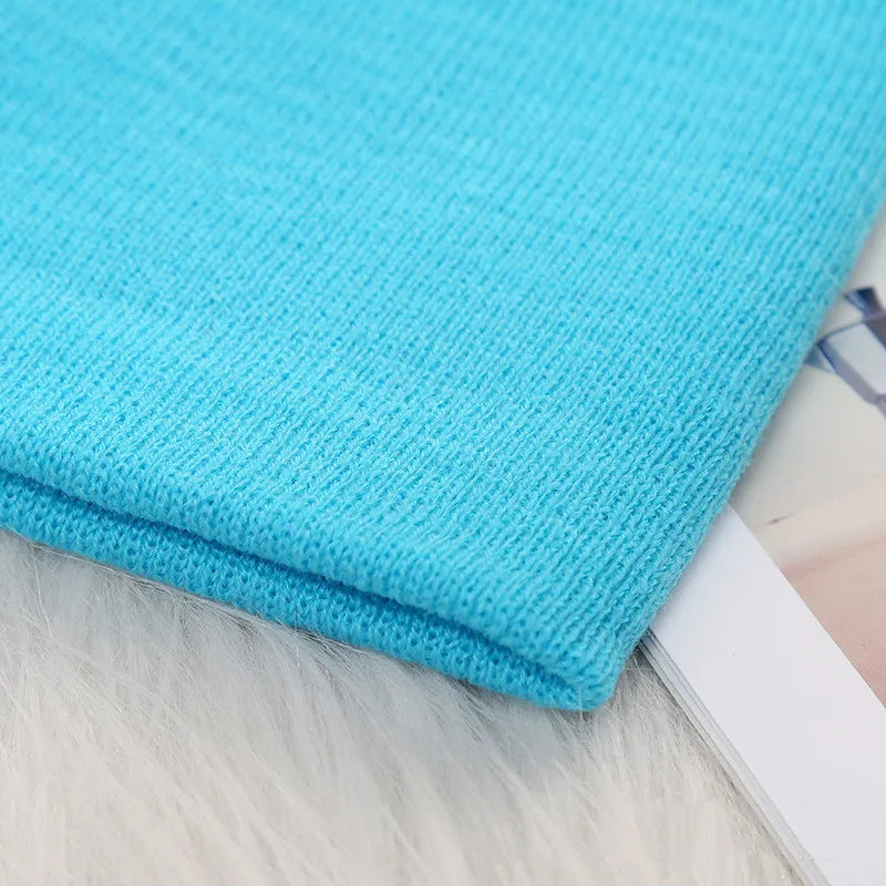 Kids Baby Solid Color Warm Soft Beanies Cap Hat Spring Autumn Winter Newborn Toddler Infant Knitted