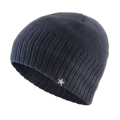 Men's Skullies Beanies Knitted Wool Hats Men Winter Knitting Thick Beanie Hat Double Layer Solid Color Velvet Warm Bonnet Cap