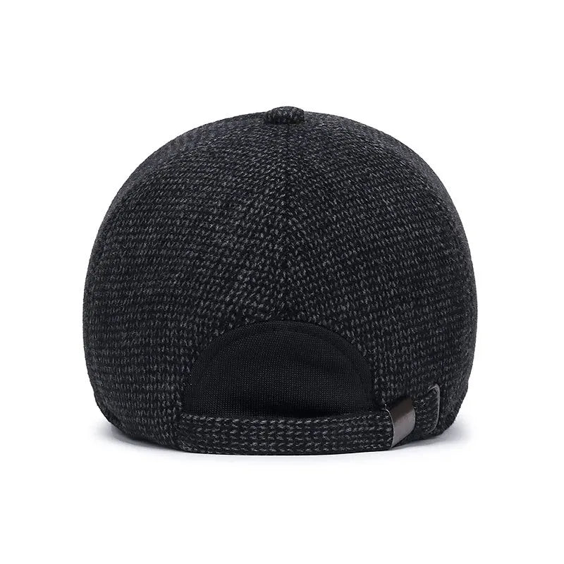 Men Warm Thick Baseball Caps Male Autumn Winter Sport Visors Snapback Earflaps Dad Cap Hat - Thick