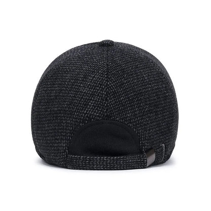 Men Warm Thick Baseball Caps Male Autumn Winter Sport Visors Snapback Earflaps Dad Cap Hat - Thick