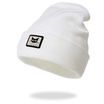 Women Men Knitted Beanie Hat Cap Autumn Winter Male Lady Casual Embroidered Boy Girl