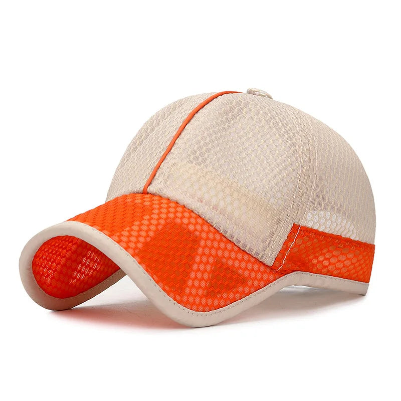 Summer Children Kids Cute Baseball Cap Solid Breathable Snapback Hat Outdoor Cool Mesh Boy Girl Sun