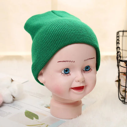 Kids Baby Solid Color Warm Soft Beanies Cap Hat Spring Autumn Winter Newborn Toddler Infant Knitted