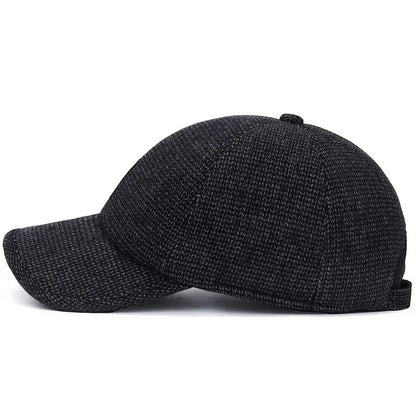 Men Warm Thick Baseball Caps Male Autumn Winter Sport Visors Snapback Earflaps Dad Cap Hat - Thick