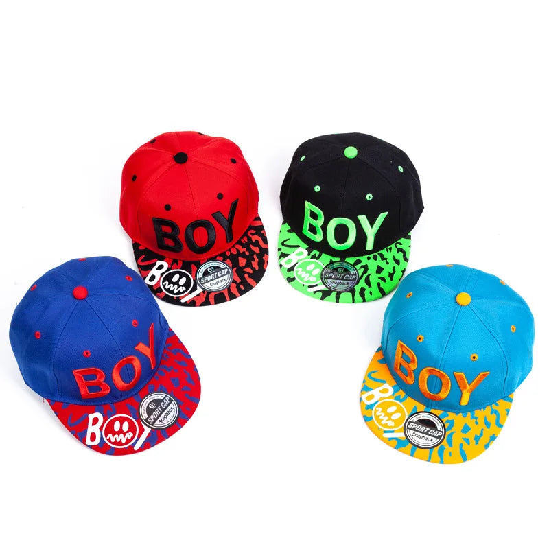 Cool Boy Embroidery Kids Baseball Cap Boys Girls Snapback Hat Four Seasons Children Hip Hop Sun
