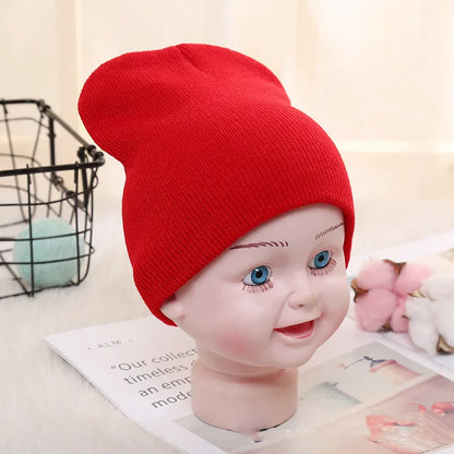 Kids Baby Solid Color Warm Soft Beanies Cap Hat Spring Autumn Winter Newborn Toddler Infant Knitted