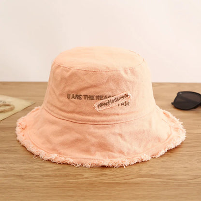 Women Cotton Bucket Hats Female Summer Autumn Sunscreen Fisherman Cap Outdoor Beach Sun Hat
