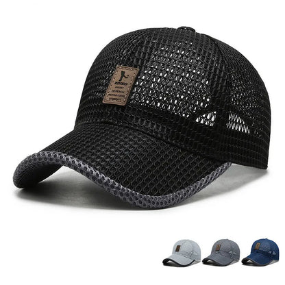 Summer Unisex Men Fishing Baseball Caps Women Breathable Mesh Snapback Hats Black Casual Sport Cap