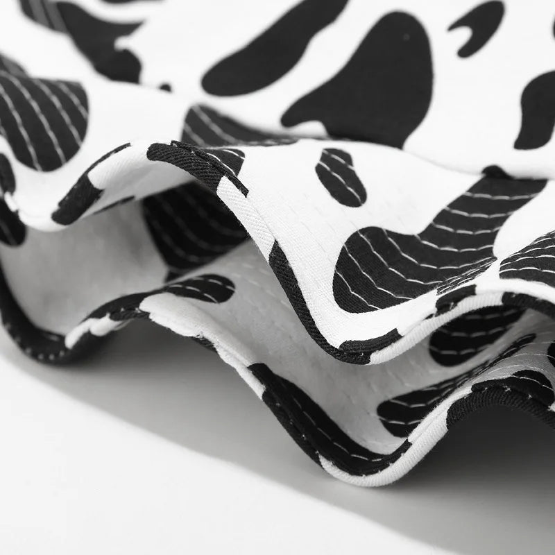 2022 Cotton Cartoon Cow Print Bucket Hat Fisherman Hat Outdoor Travel Sun Cap Hats for Men and Women 114