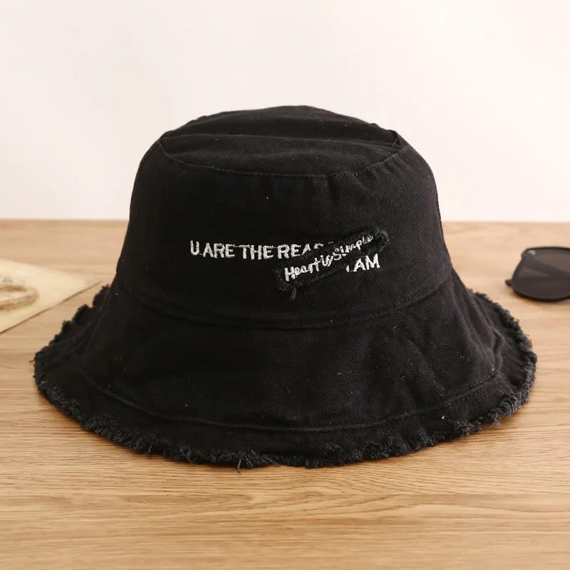 Women Cotton Bucket Hats Female Summer Autumn Sunscreen Fisherman Cap Outdoor Beach Sun Hat