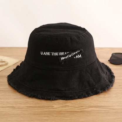 Women Cotton Bucket Hats Female Summer Autumn Sunscreen Fisherman Cap Outdoor Beach Sun Hat