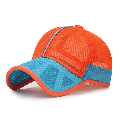 Summer Children Kids Cute Baseball Cap Solid Breathable Snapback Hat Outdoor Cool Mesh Boy Girl Sun