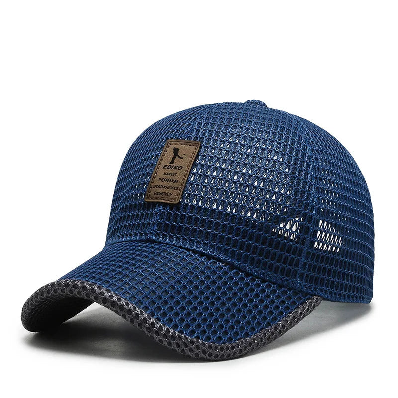 Summer Unisex Men Fishing Baseball Caps Women Breathable Mesh Snapback Hats Black Casual Sport Cap